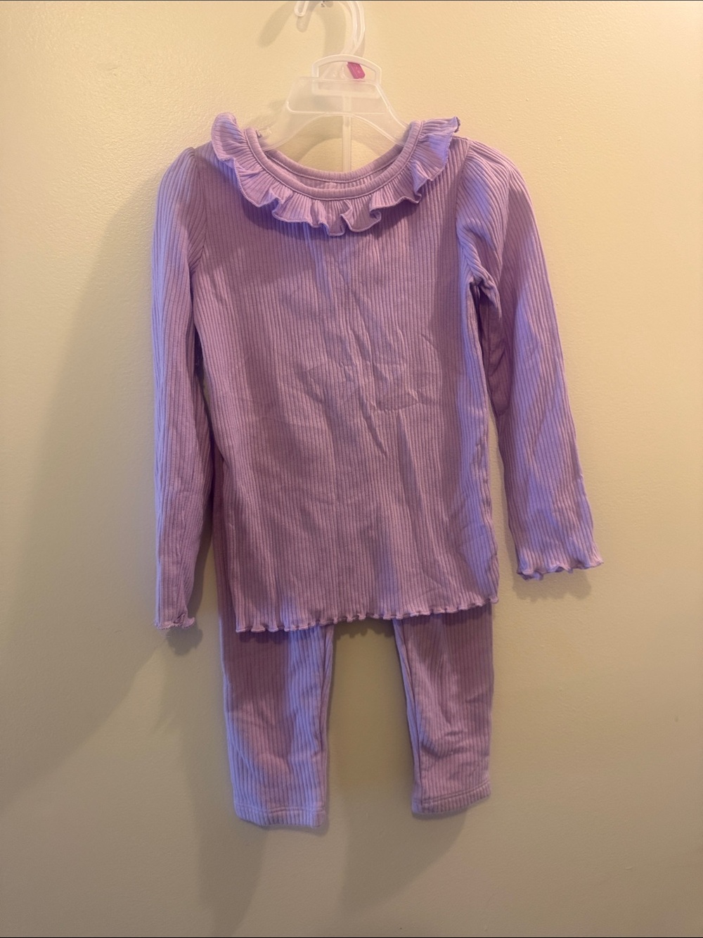 Garanimals Lilac Ribbed Ruffle Neck Two-Piece Set